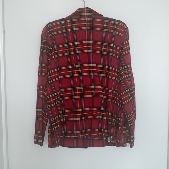 Betsey Johnson Torrid Collaboration Red Plaid Ponte Blazer Jacket - Picture 8 of 9